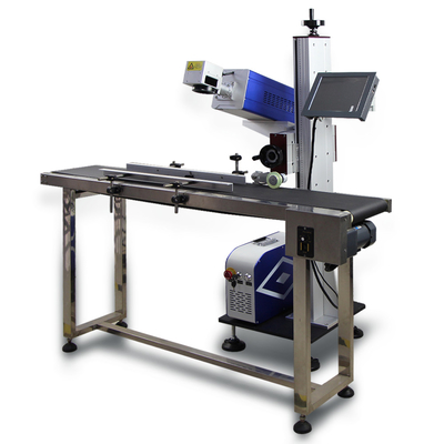 20w 30w Flying CO2 Laser Marking Machine With Conveyor